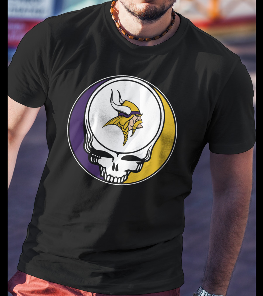 GRATEFUL DEAD Vikings Logo Skull Helmet T-Shirt
