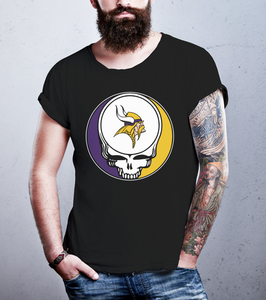 GRATEFUL DEAD Vikings Logo Skull Helmet T-Shirt
