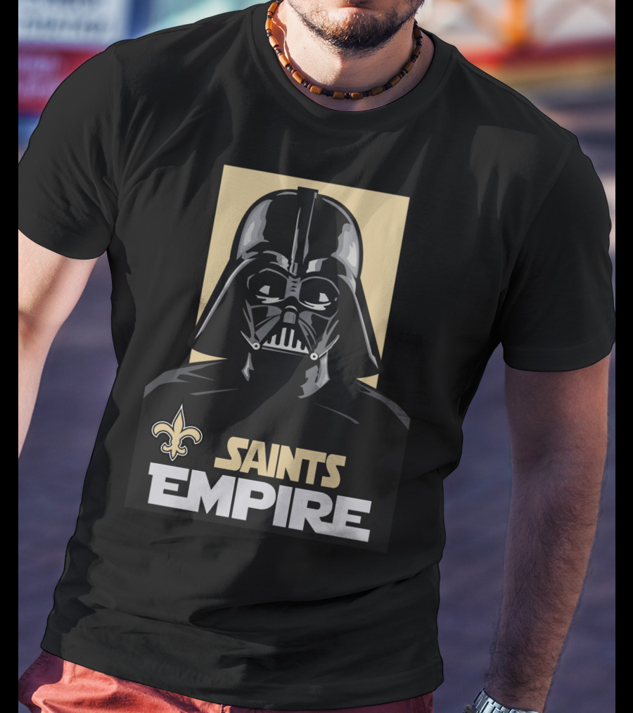 New Orleans Saints Empire Darth Vader Iconic Crossover Football T-Shirt