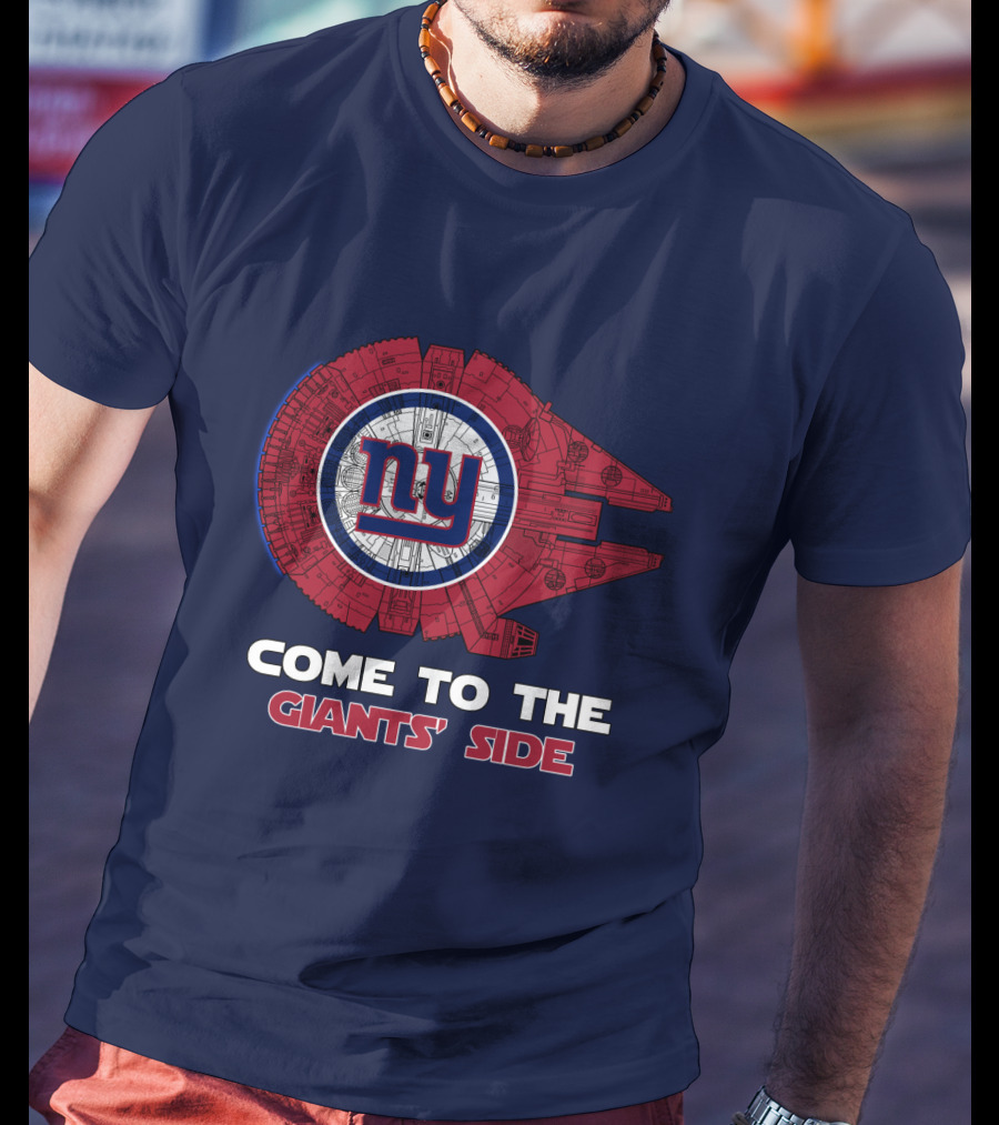 Come To The Giants' Side New York Giants Millennium Falcon T-Shirt