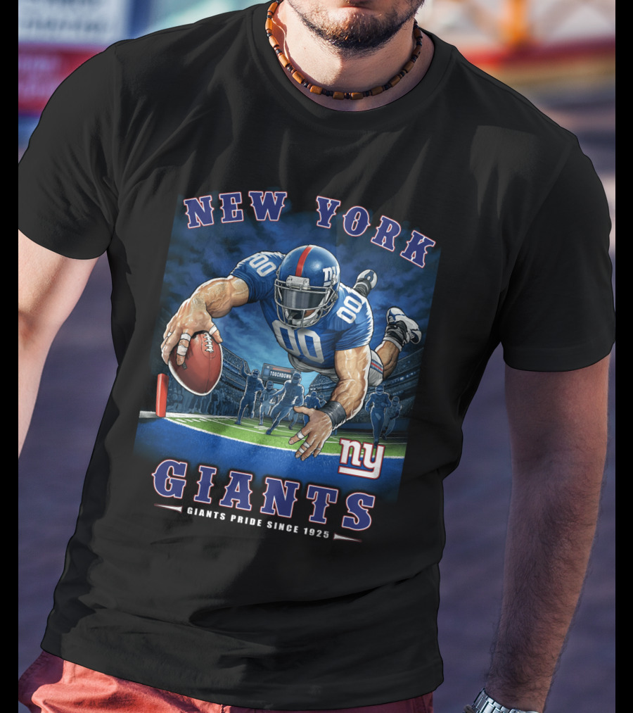 New York Giants Pride Since 1925 End Zone Nfl Tocobowl Football Player T-Shirt