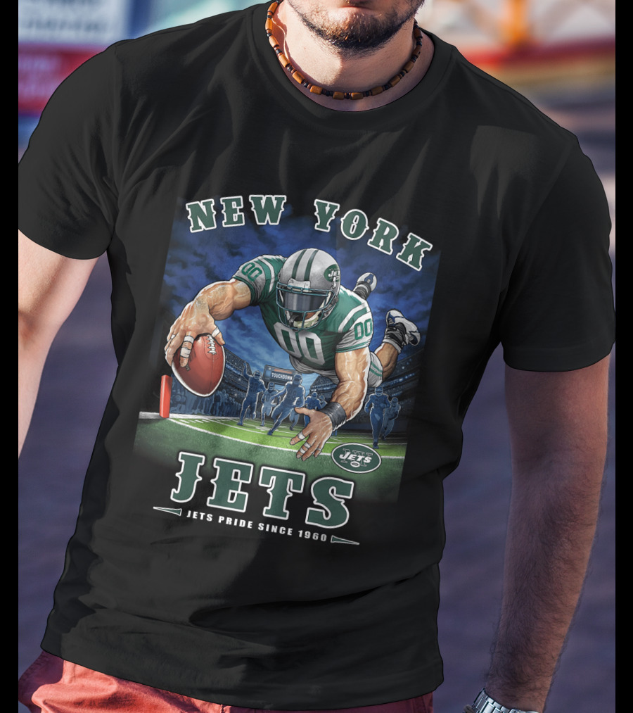 New York Jets Pride Since 1960 End Zone Touchdown T-Shirt