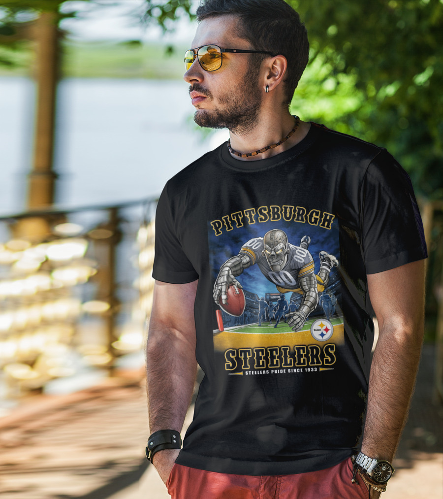 Pittsburgh Steelers Pride Since 1933 End Zone Action T-Shirt