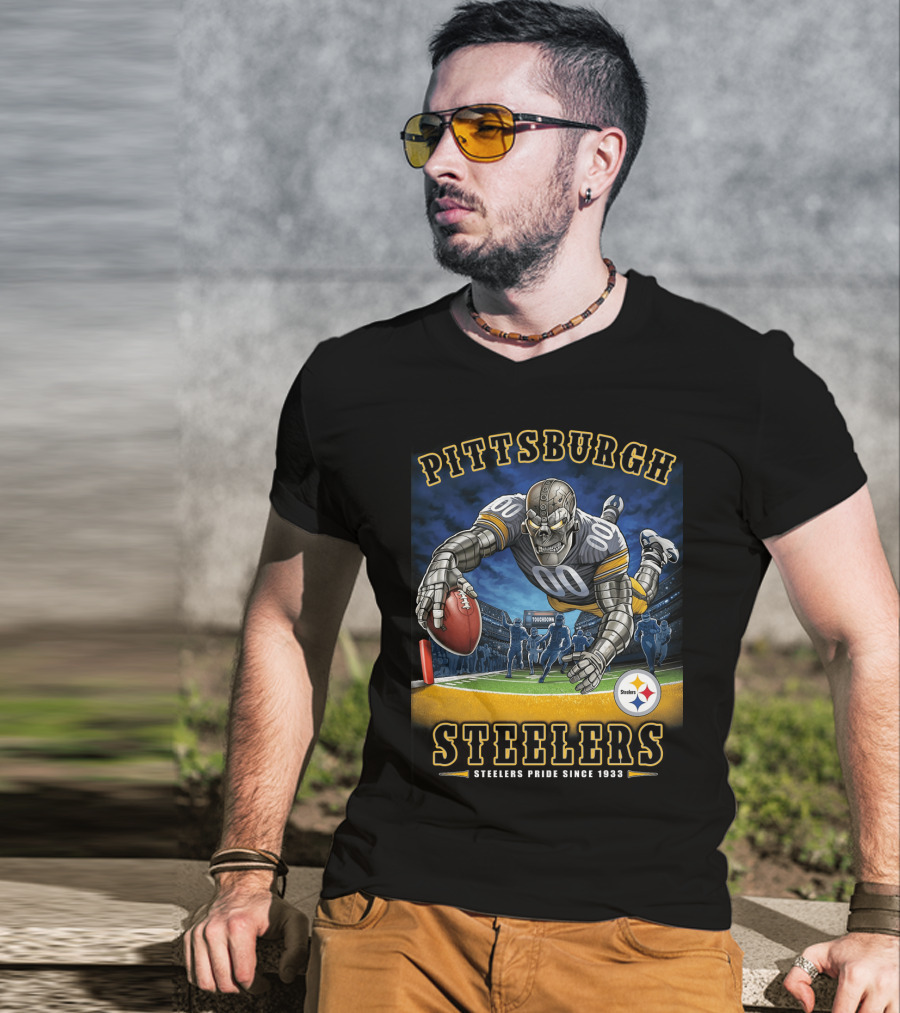 Pittsburgh Steelers Pride Since 1933 End Zone Action T-Shirt