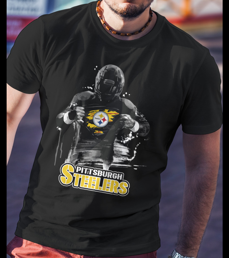 Pittsburgh Steelers Superhero Style Emblem Fan Pride T-Shirt