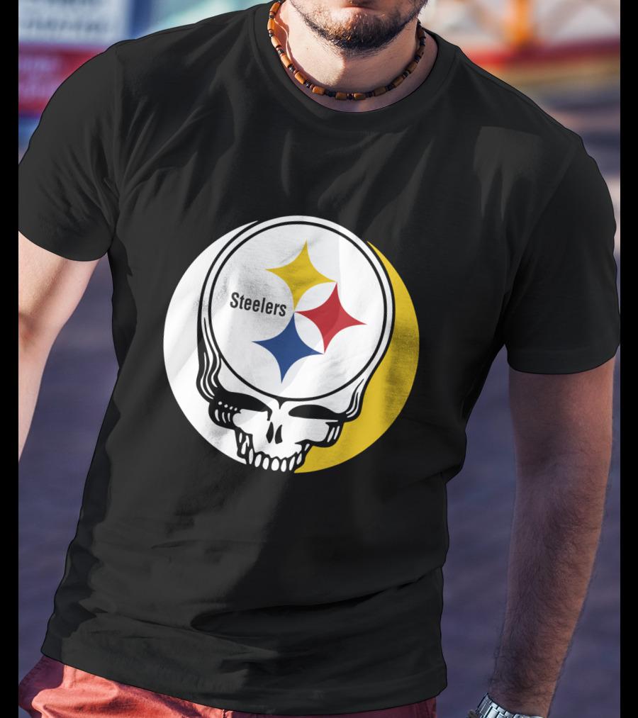 GRATEFUL DEAD Steelers Skull With Team T-Shirt