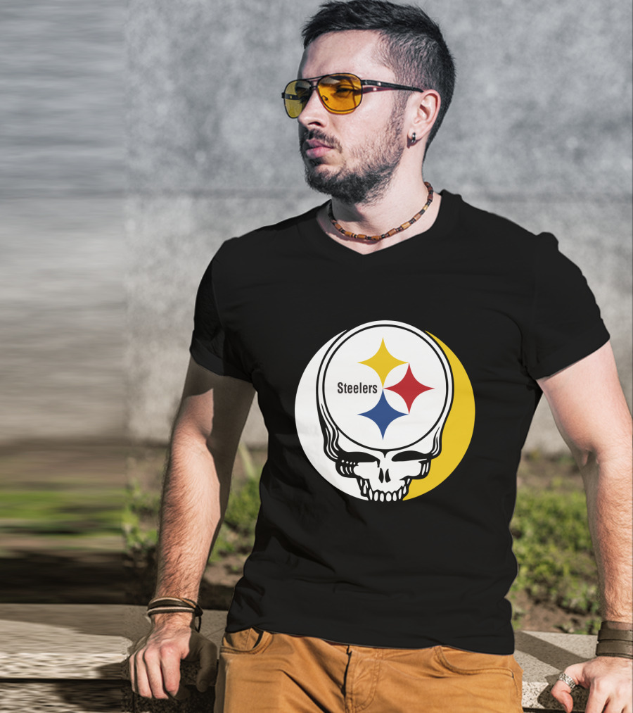 GRATEFUL DEAD Steelers Skull With Team T-Shirt