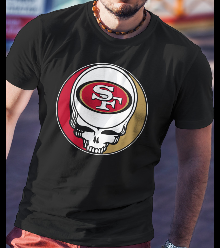 Grateful Dead San Francisco 49ers Skull Logo Combination T-Shirt