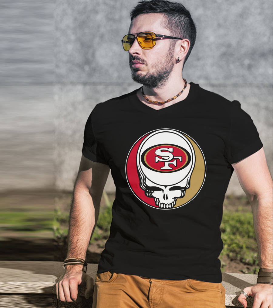 Grateful Dead San Francisco 49ers Skull Logo Combination T-Shirt
