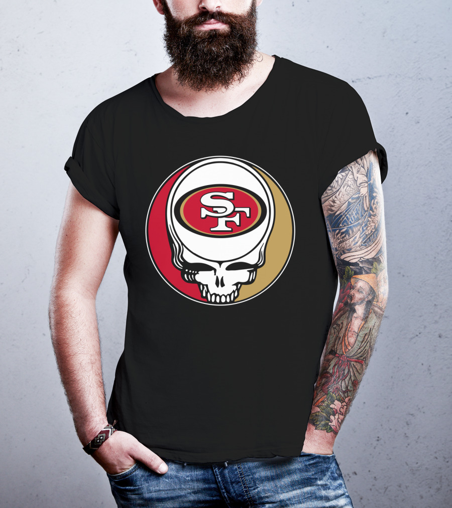 Grateful Dead San Francisco 49ers Skull Logo Combination T-Shirt