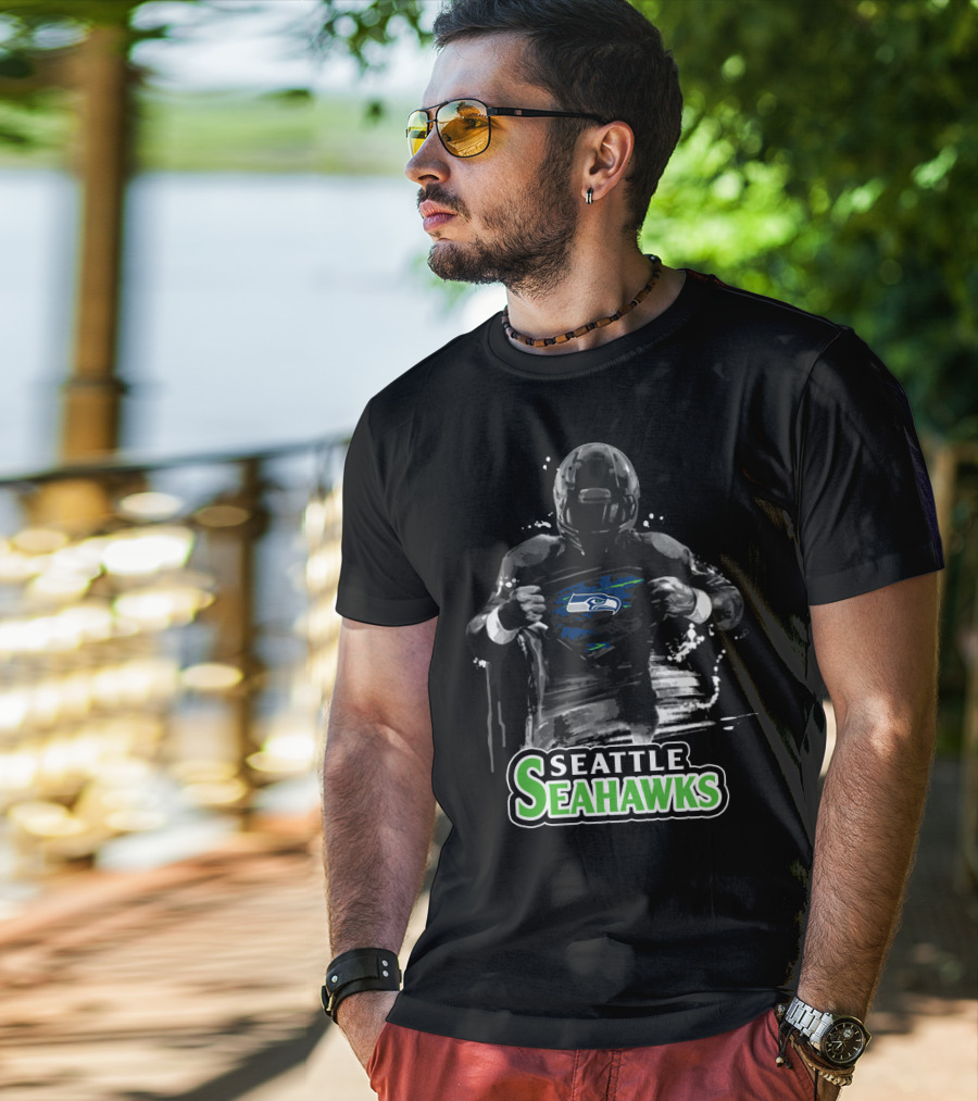 Seattle Seahawks Football Fan Heroic Logo Reveal T-Shirt