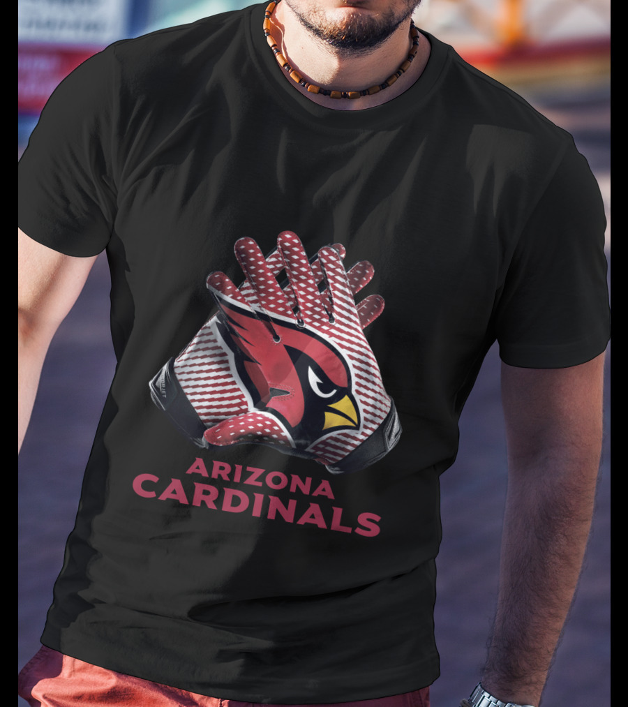 Arizona Cardinals Nfl Team Logo Gloves T-Shirt