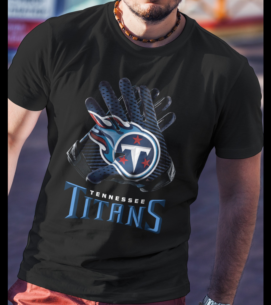 Tennessee Titans Nfl Gloves Team Logo Football Fan Gear T-Shirt