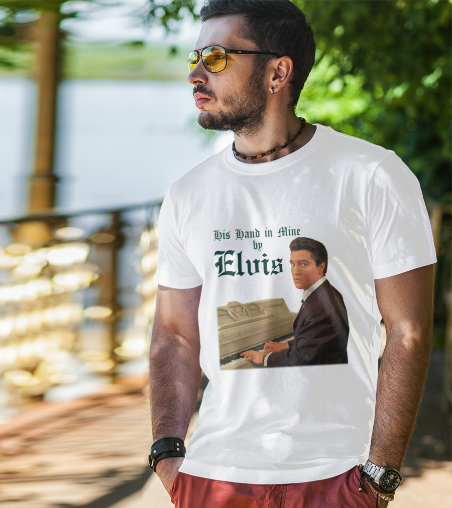 His Hand In Mine By Elvis At Piano T-Shirt