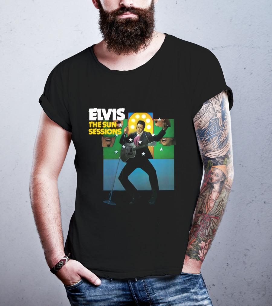 ELVIS The Sun Sessions Iconic Performance Imagery With Guitar And Microphone T-Shirt