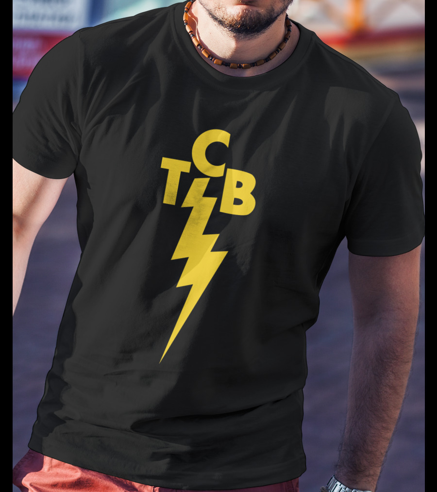 EVPL 15 TCB Taking Care Of Business Lightning Bolt Ringer T-Shirt