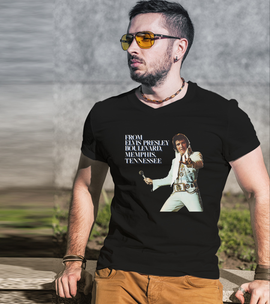 From Elvis Presley Boulevard Memphis Tennessee T-Shirt