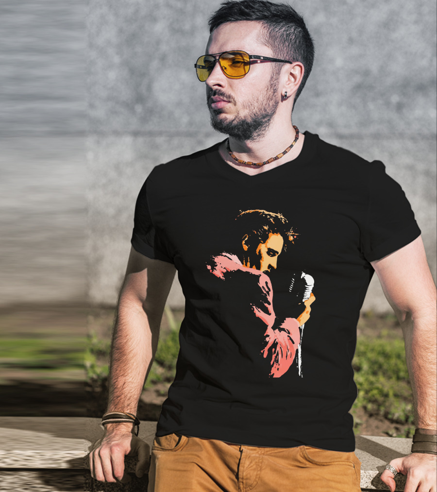 Evpl 22 Retro Microphone Performer Silhouette T-Shirt