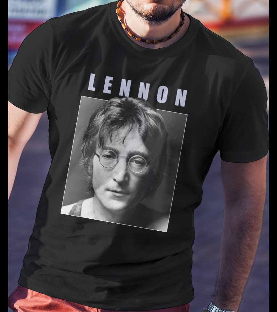 Lennon Black And White Portrait Photography T-Shirt