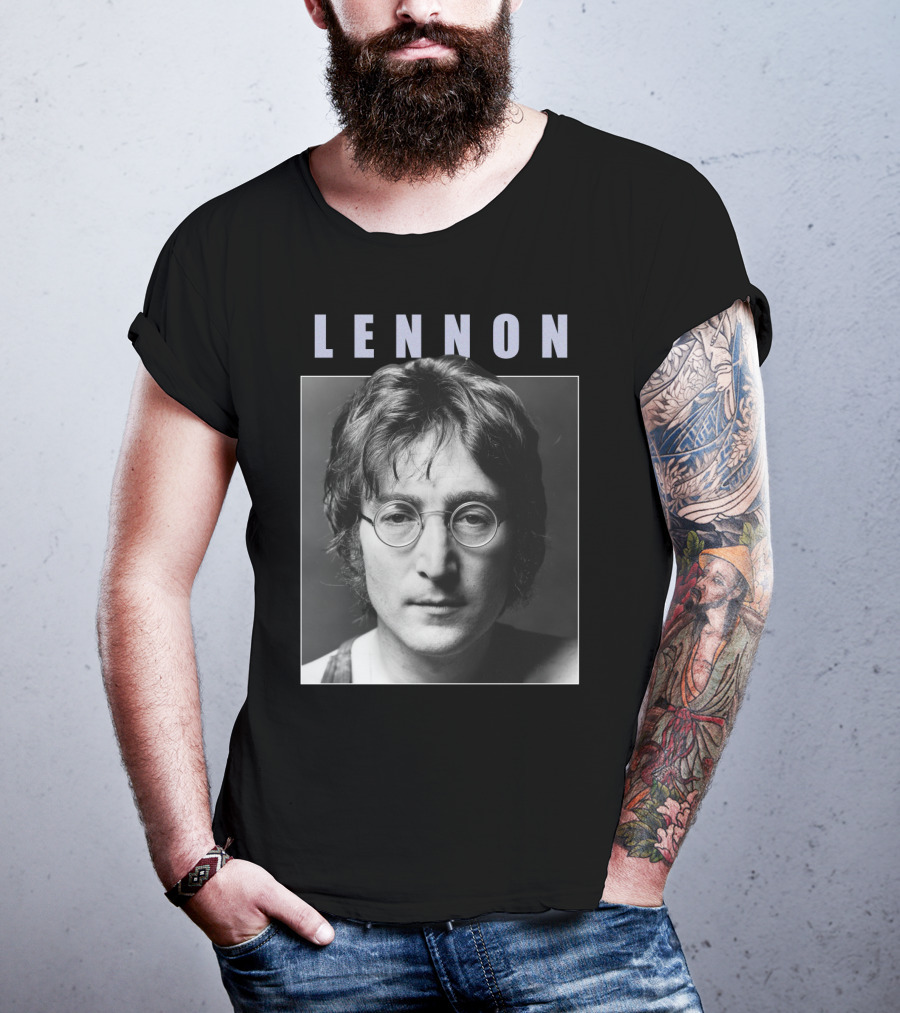 Lennon Black And White Portrait Photography T-Shirt
