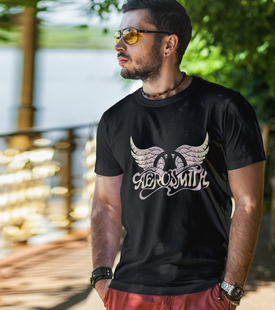 Aerosmith Winged Logo Faded Pinks T-Shirt