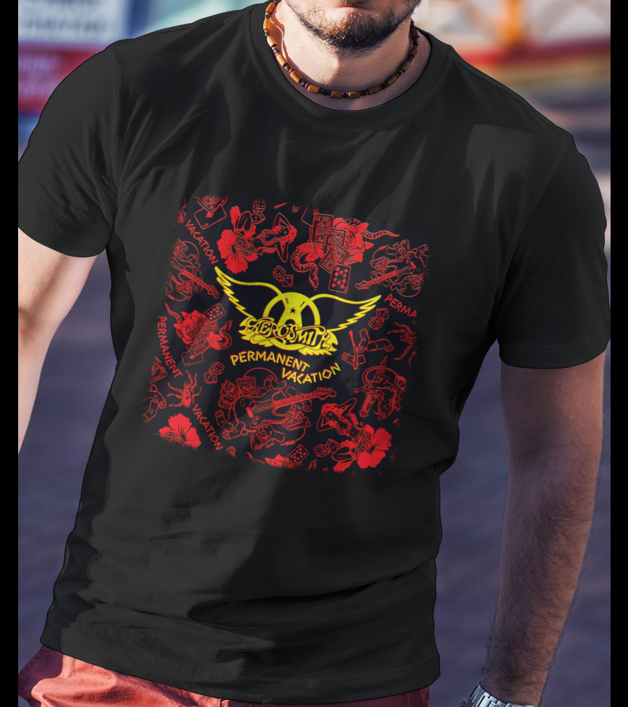 Aerosmith Permanent Vacation Album Art T-Shirt
