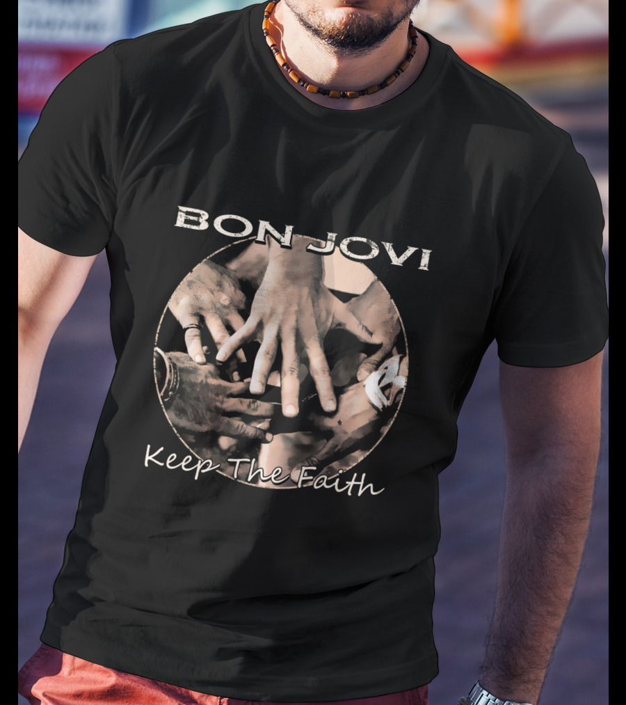 BON JOVI Keep The Faith Hands Circle T-Shirt