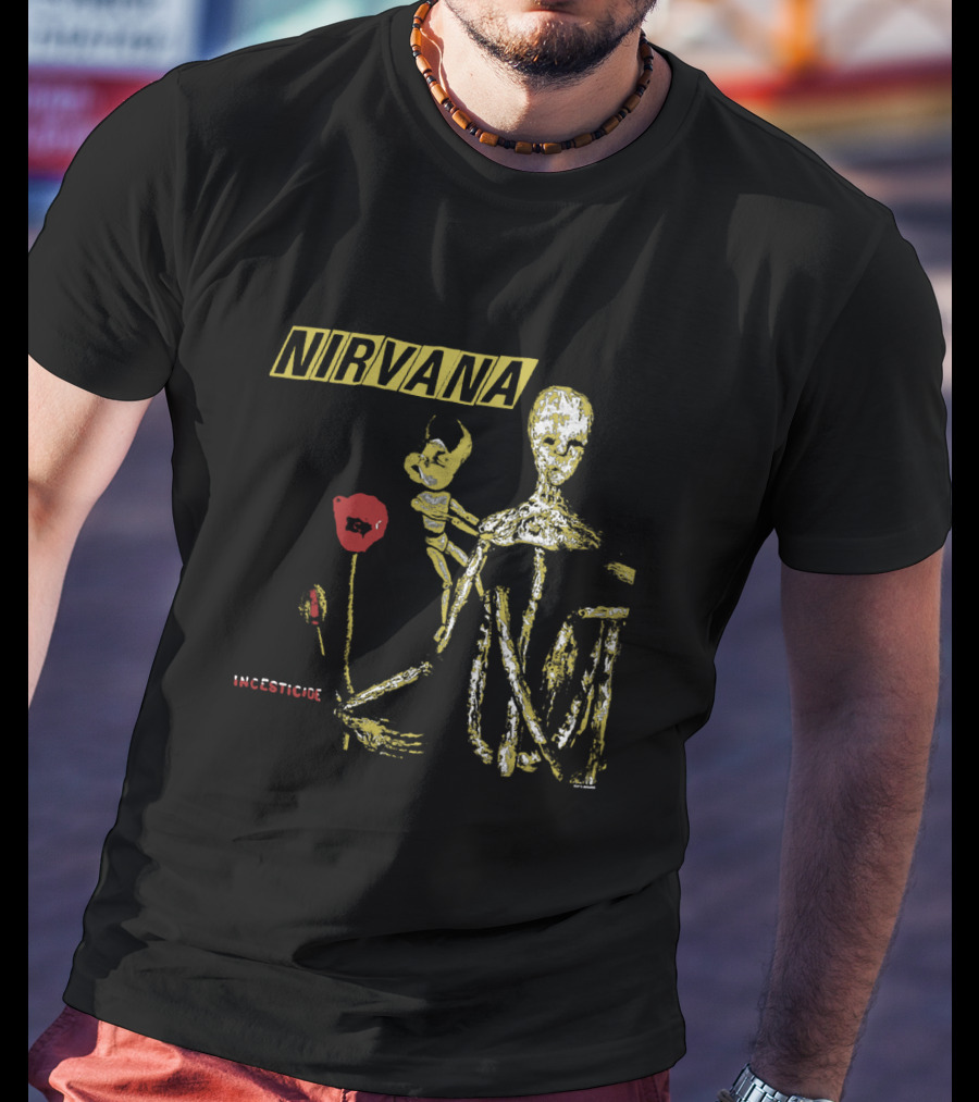 Nirvana Incesticide Skeleton And Flower T-Shirt