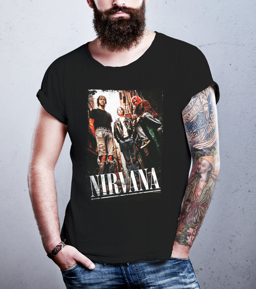 Nirvana Nvn 14 Grunge Band Photo T-Shirt