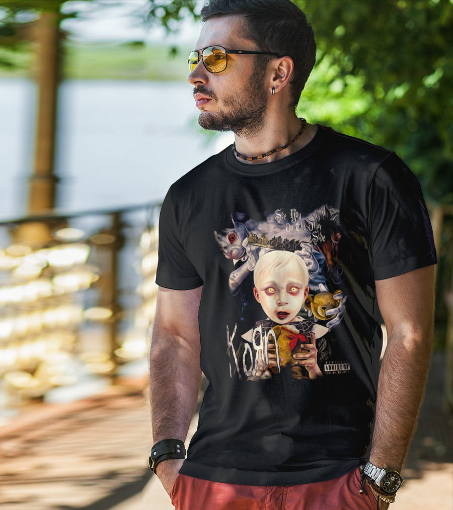 KORN See You On The Other Side Creepy Child And Doll With Clown Faces T-Shirt