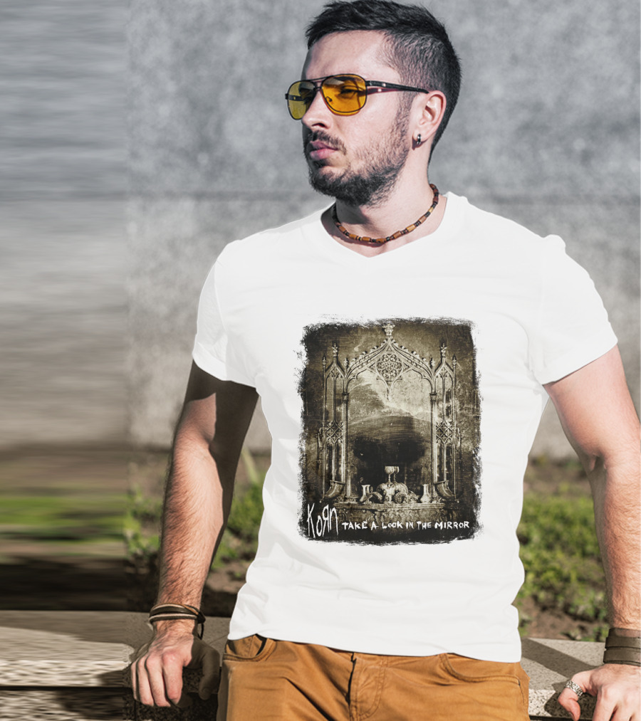 KORN Take A Look In The Mirror Gothic Arch Reflection T-Shirt