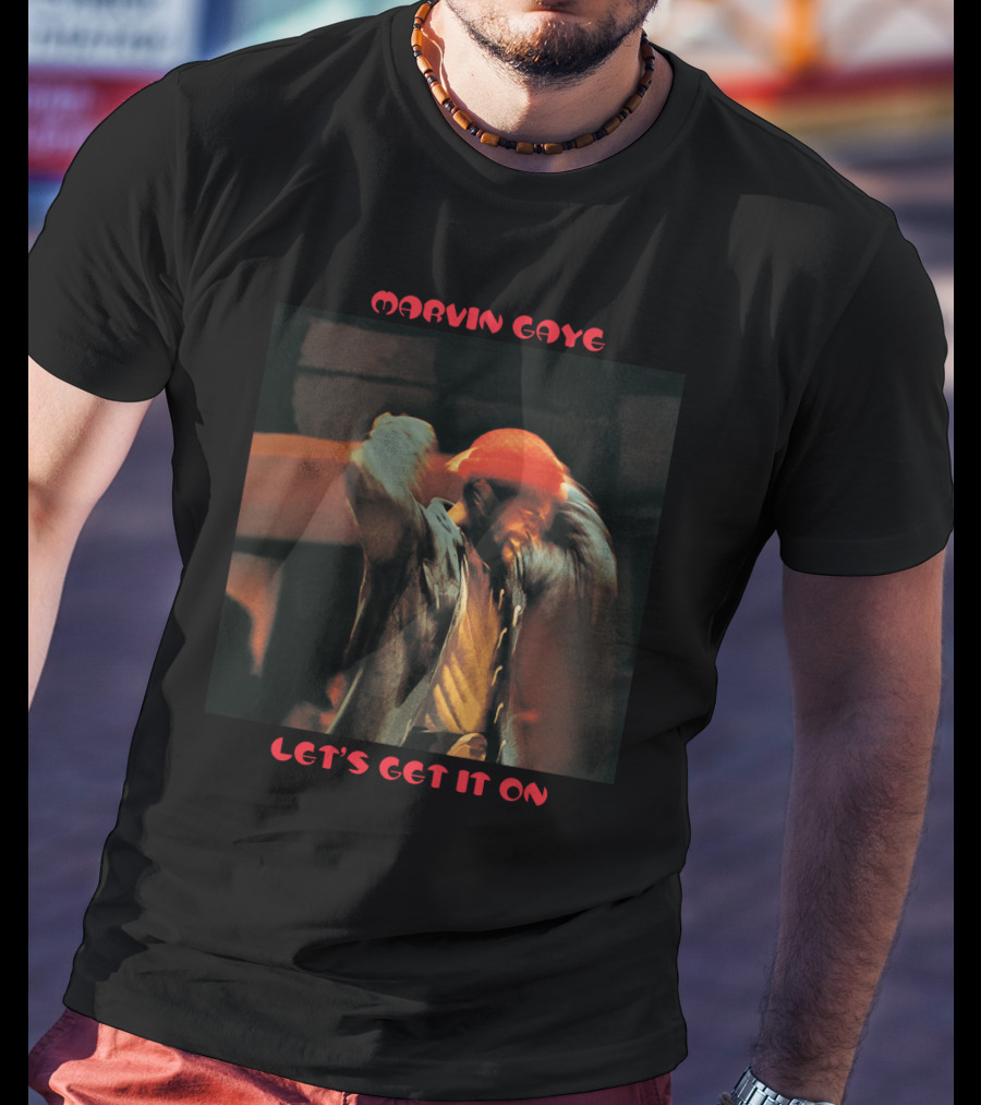 Marvin Gaye Let's Get It On Album Cover Image T-Shirt