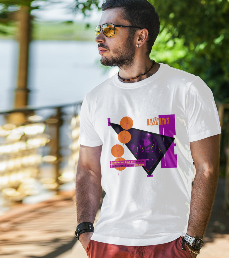 Buzzcocks A Different Kind Of Tension BZC 04 Purple Triangle T-Shirt