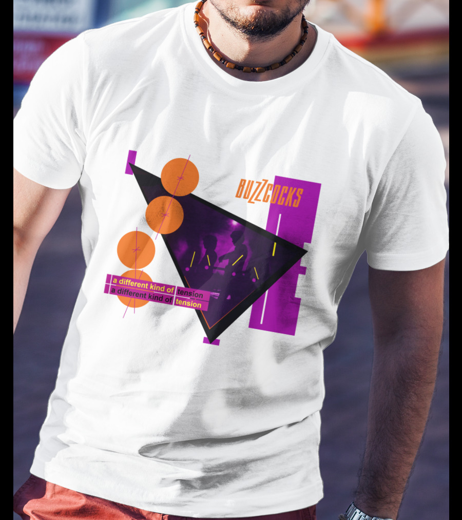Buzzcocks A Different Kind Of Tension BZC 04 Purple Triangle T-Shirt