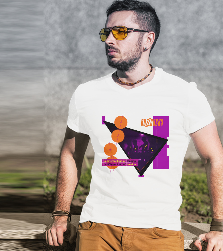 Buzzcocks A Different Kind Of Tension BZC 04 Purple Triangle T-Shirt