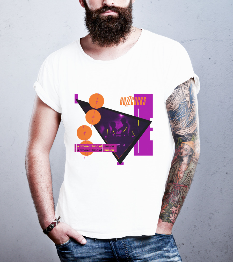 Buzzcocks A Different Kind Of Tension BZC 04 Purple Triangle T-Shirt