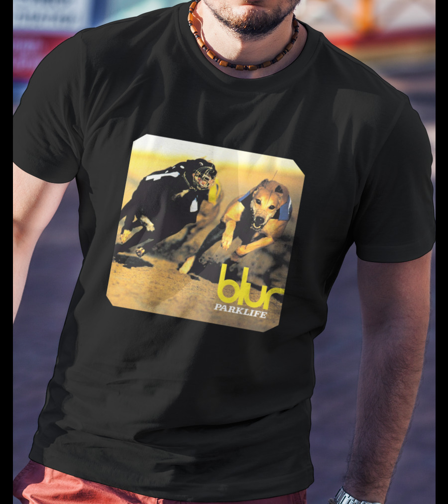 Blur Parklife Racing Dogs Vintage Album Cover T-Shirt