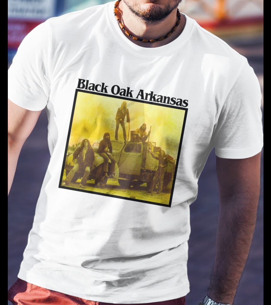 Black Oak Arkansas Band Vintage Yellow Truck Scene T-Shirt
