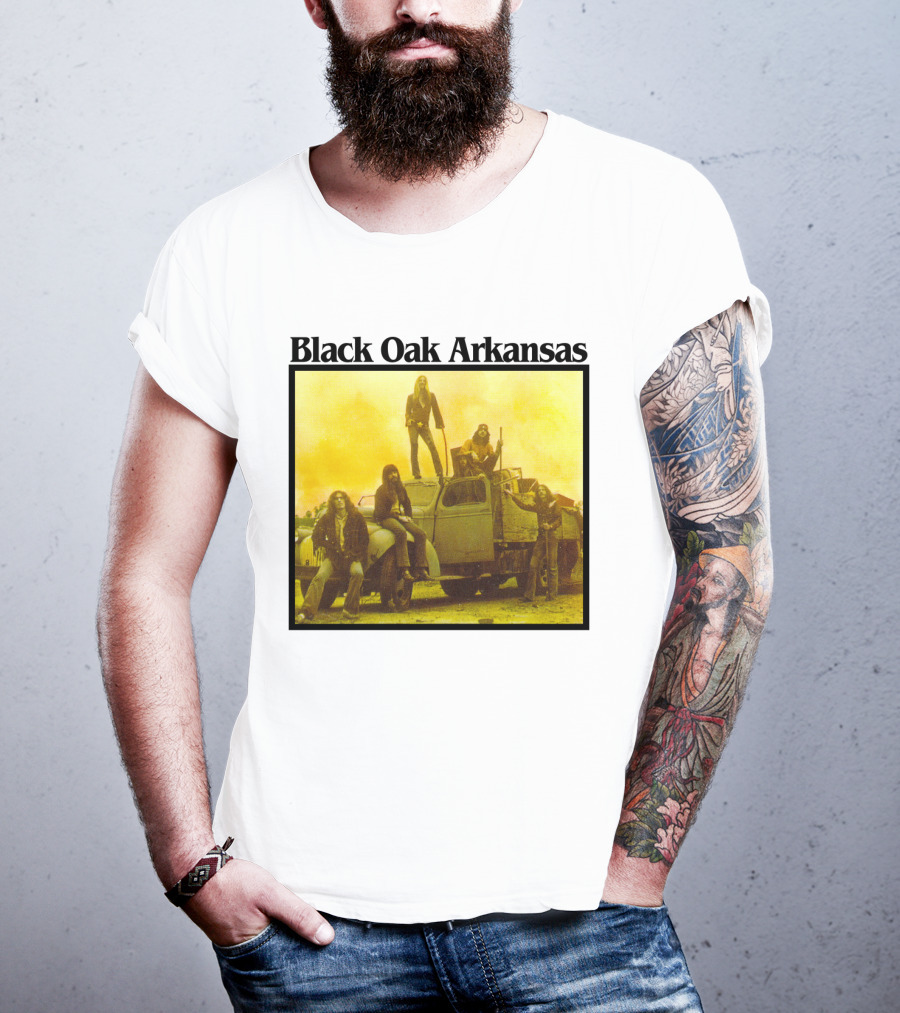 Black Oak Arkansas Band Vintage Yellow Truck Scene T-Shirt
