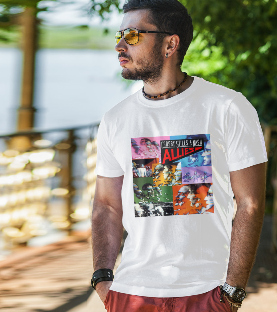 Crosby, Stills And Nash Allies Album Collage T-Shirt
