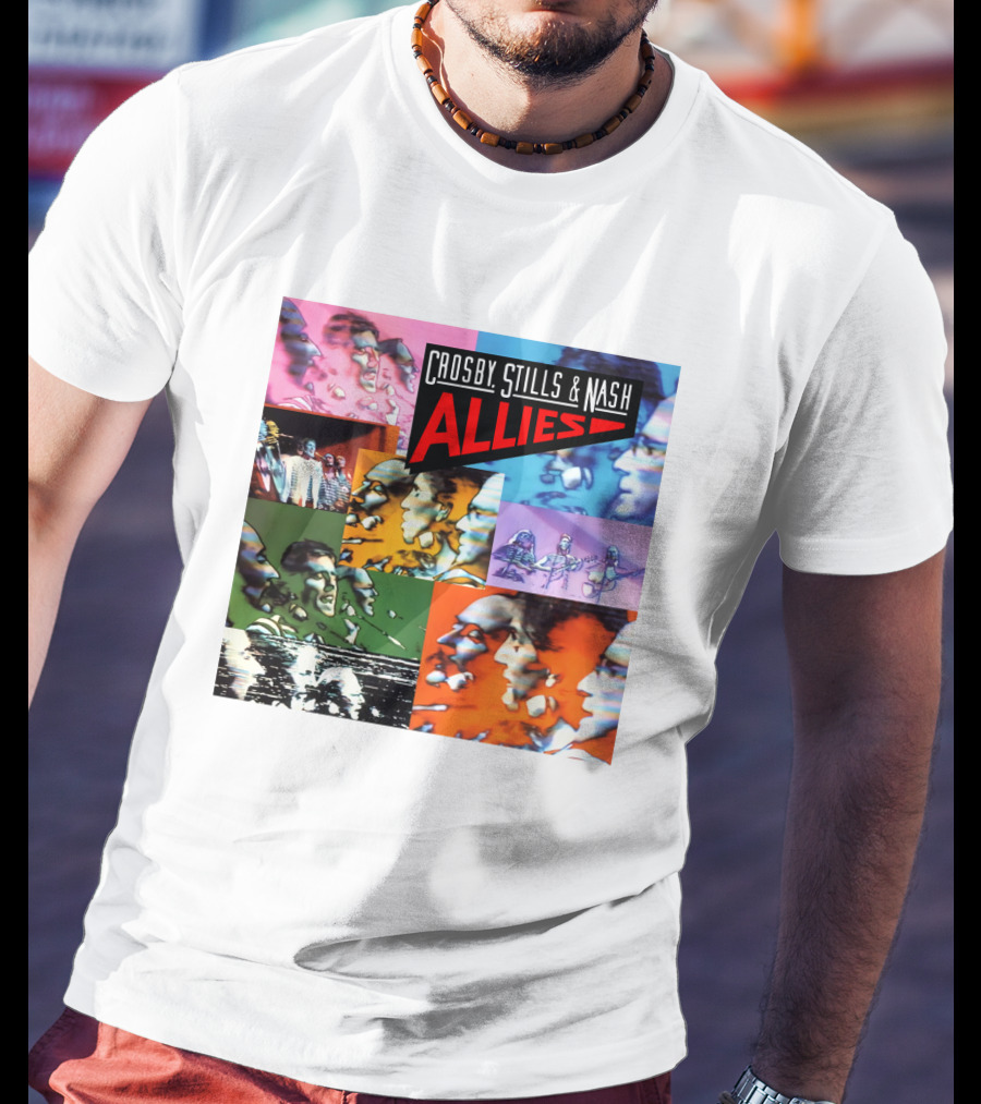 Crosby, Stills And Nash Allies Album Collage T-Shirt
