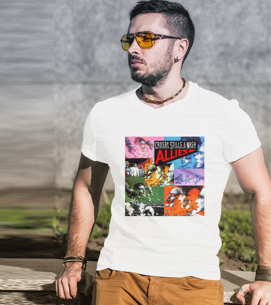 Crosby, Stills And Nash Allies Album Collage T-Shirt