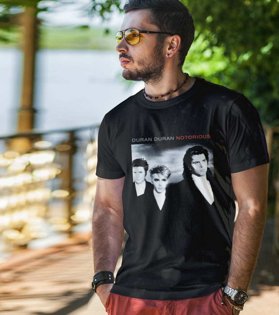Duran Duran Notorious 1986 Album Cover Black And White Trio T-Shirt