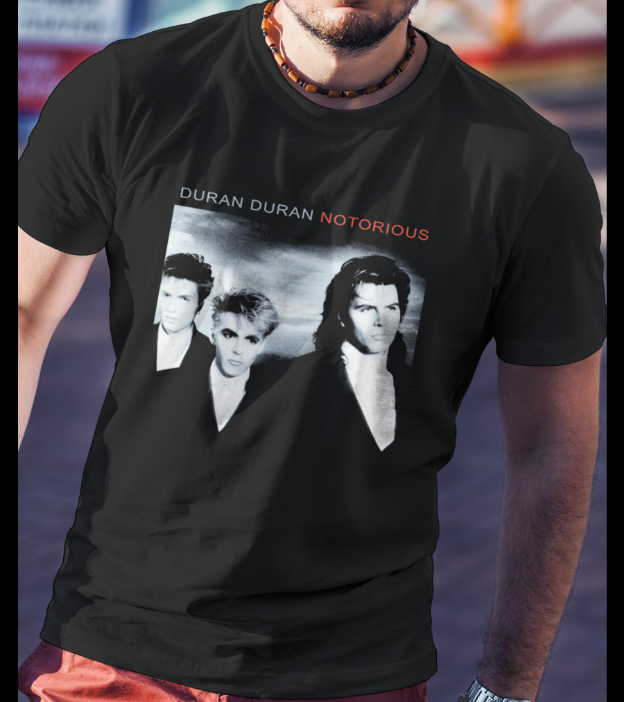 Duran Duran Notorious 1986 Album Cover Black And White Trio T-Shirt