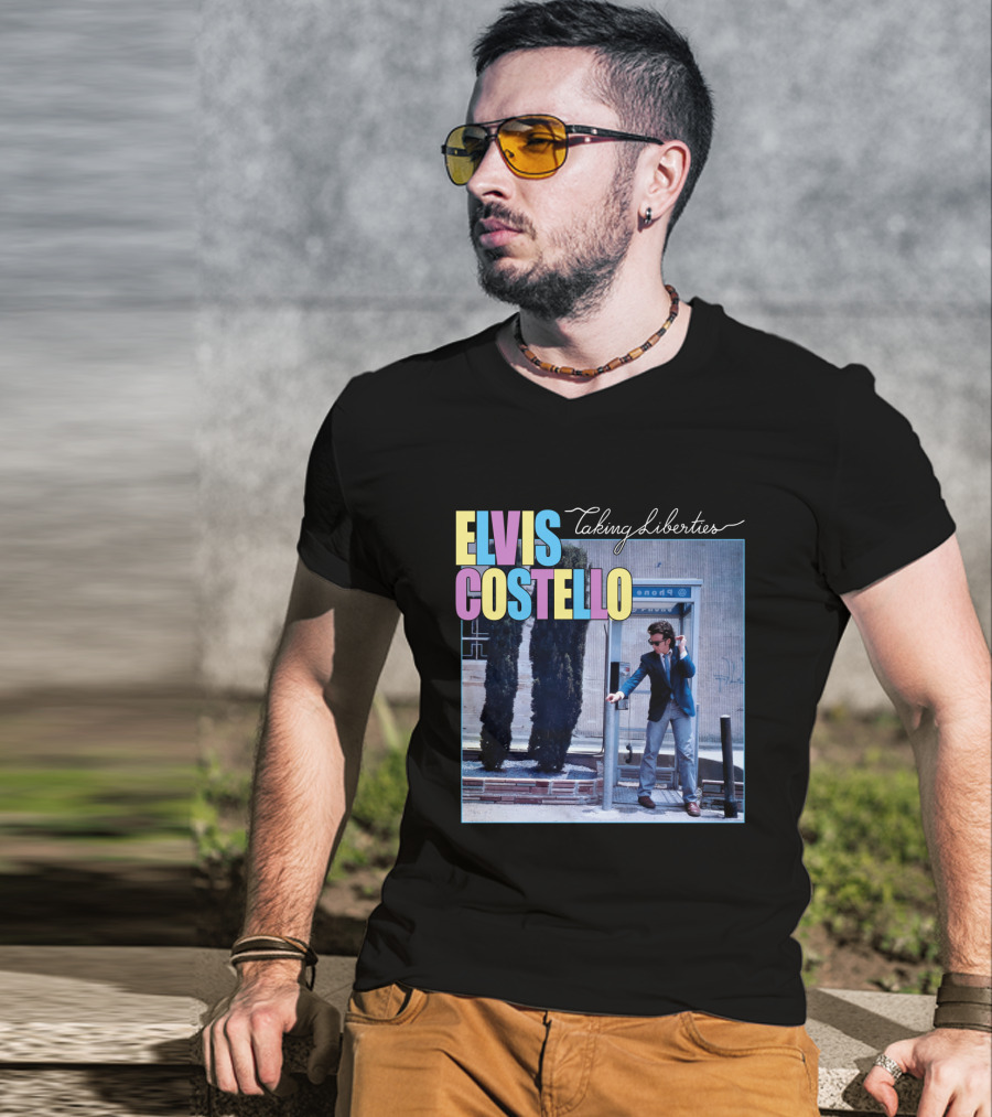 Elvis Costello Taking Liberties Vintage Phone Booth Scene T-Shirt