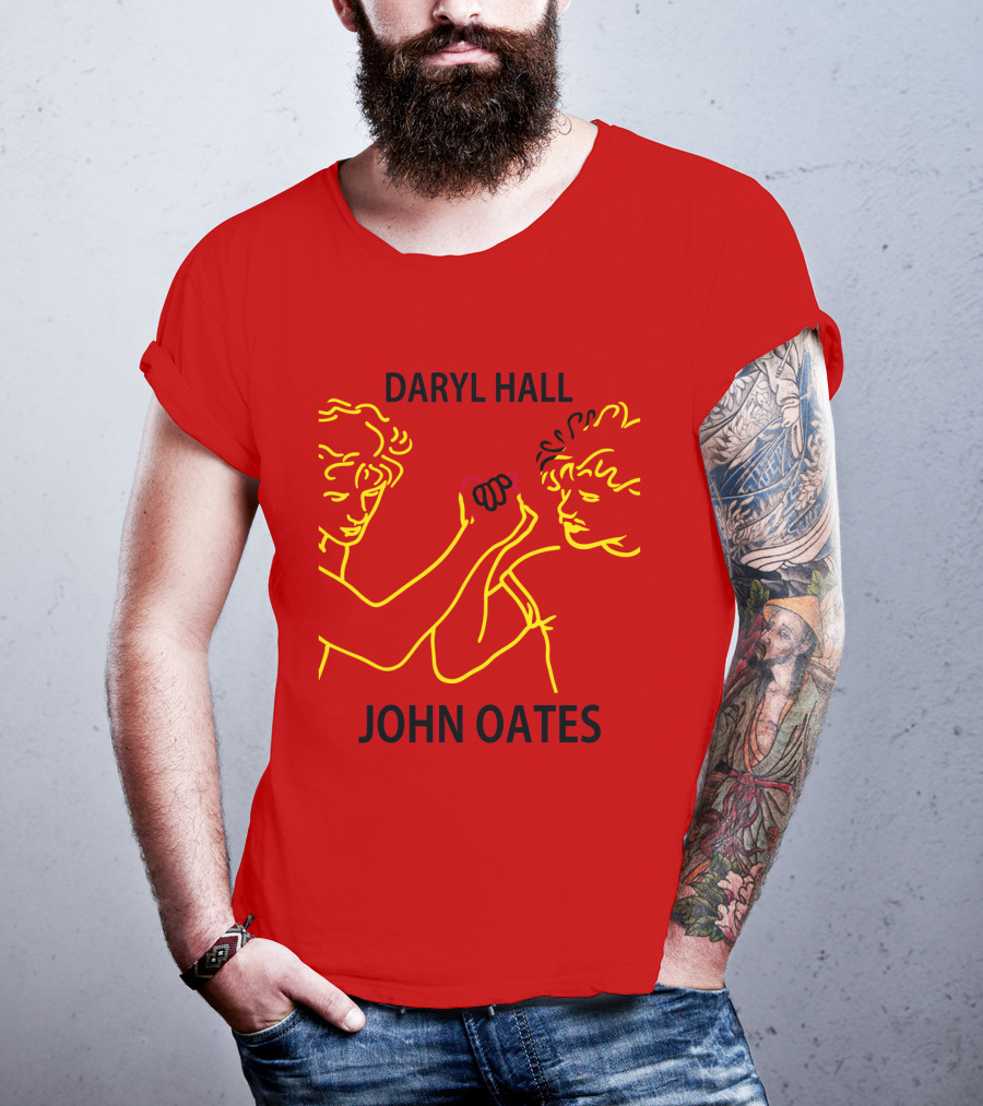 Daryl Hall And John Oates Neon Outline Duo T-Shirt