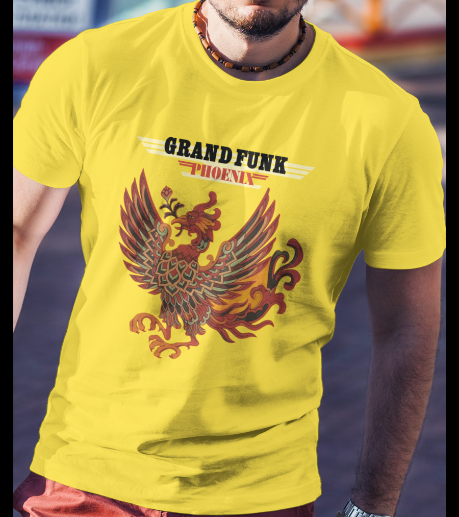 Grand Funk Railroad Phoenix Winged Firebird בשה T-Shirt