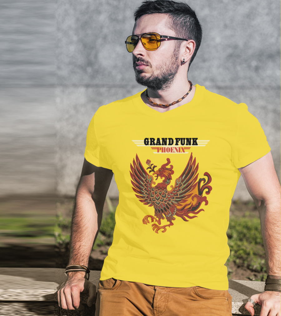 Grand Funk Railroad Phoenix Winged Firebird בשה T-Shirt