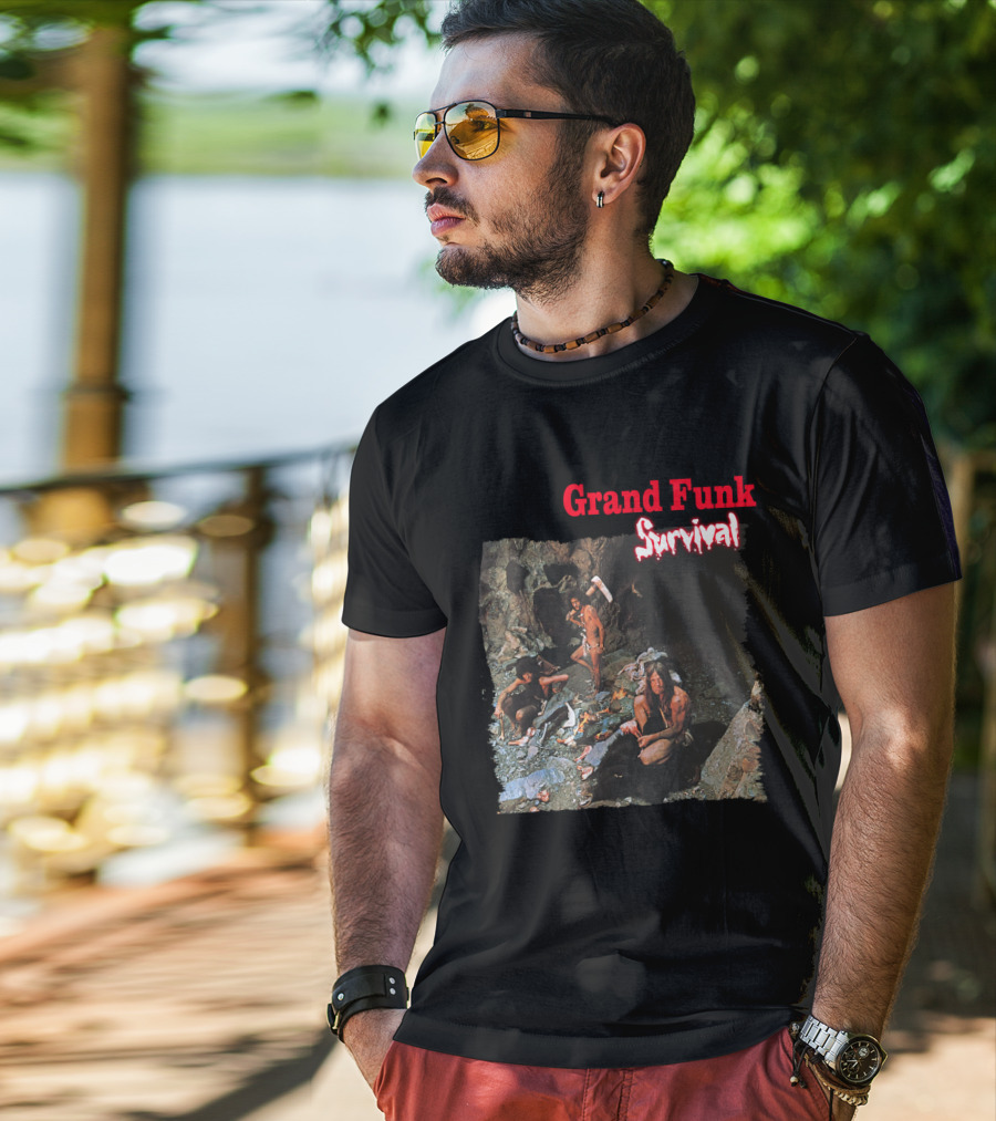 Grand Funk Survival Album Cover Cave Scene T-Shirt