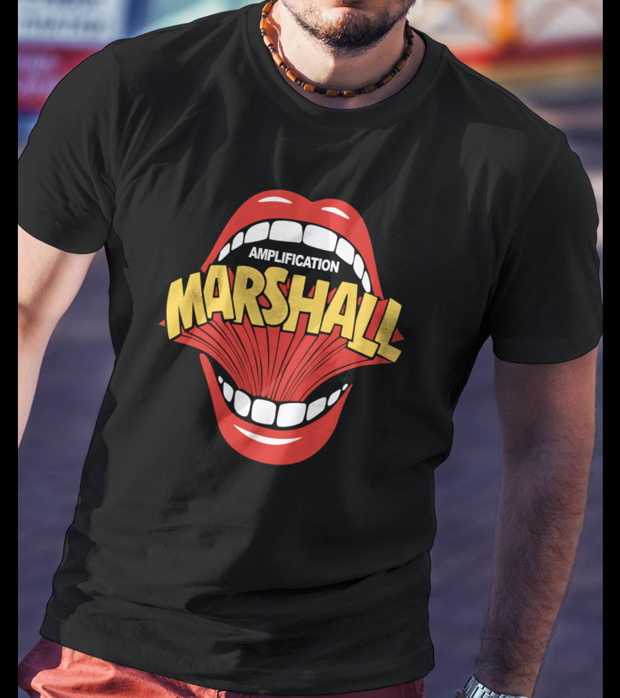 Marshall Amplification Mouth Graphic Vintage Style T-Shirt